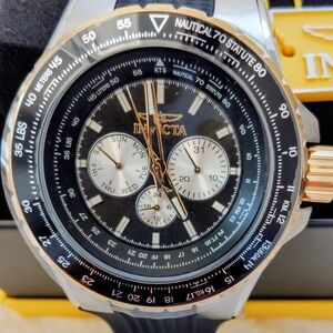 Invicta Aviator Quartz Watch Black and Gold Men's Watch